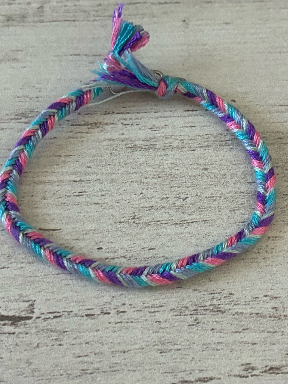 Multicolor Braided Friendship Bracelet - Blue/Purple/Pink